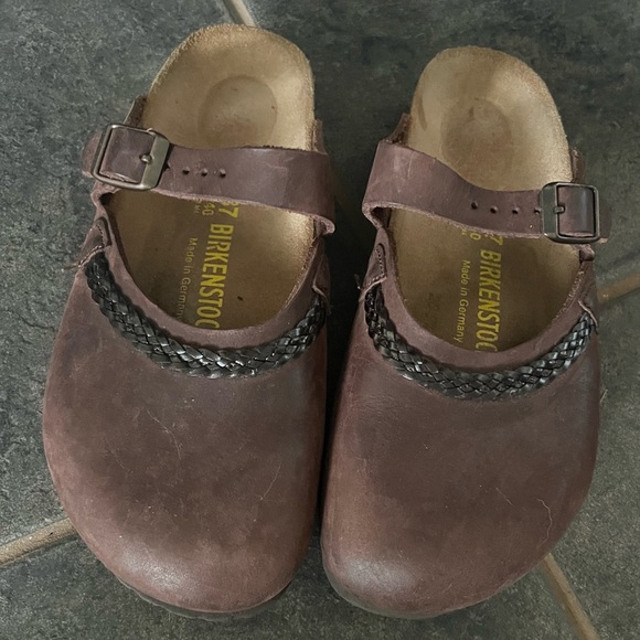 Birkenstock Shoes - Birkenstock Rosemead Clog in Brown Leather Sz US Women 6 - 6 1/2 EU 37